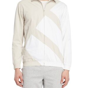 Adidas Beige and White Zip-Up Jacket